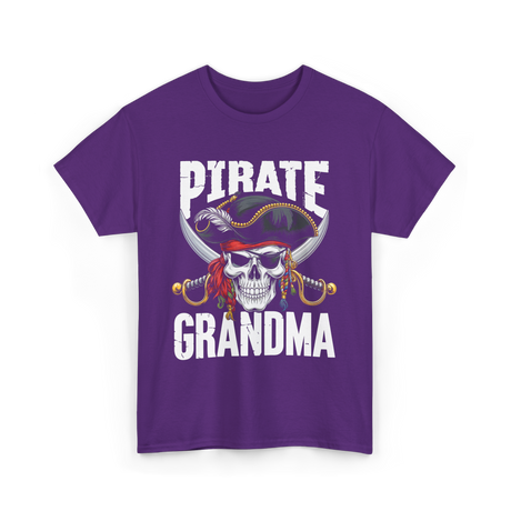 Pirate Grandma Skull Pirate T-Shirt - Purple