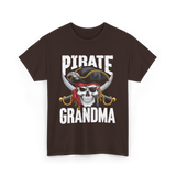 Pirate Grandma Skull Pirate T-Shirt - Dark Chocolate