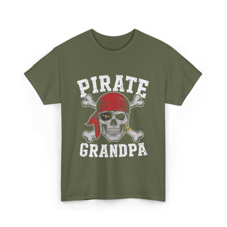 Pirate Grandpa Pirate T-Shirt - Military Green