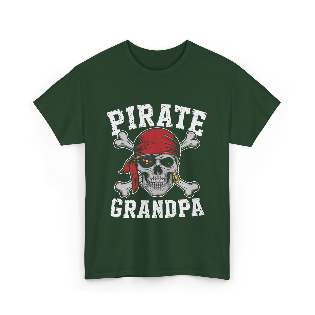 Pirate Grandpa Pirate T-Shirt - Forest Green