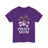 Pirate Mom Skull Crossbones T-Shirt - Purple