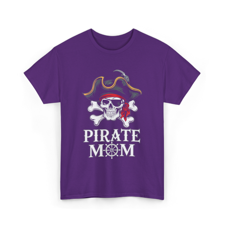 Pirate Mom Skull Crossbones T-Shirt - Purple