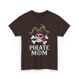 Pirate Mom Skull Crossbones T-Shirt - Dark Chocolate