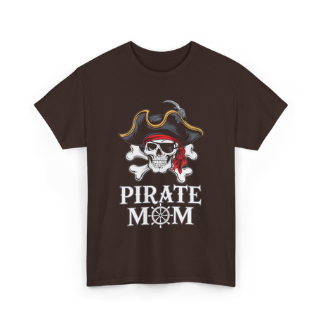 Pirate Mom Skull Crossbones T-Shirt - Dark Chocolate