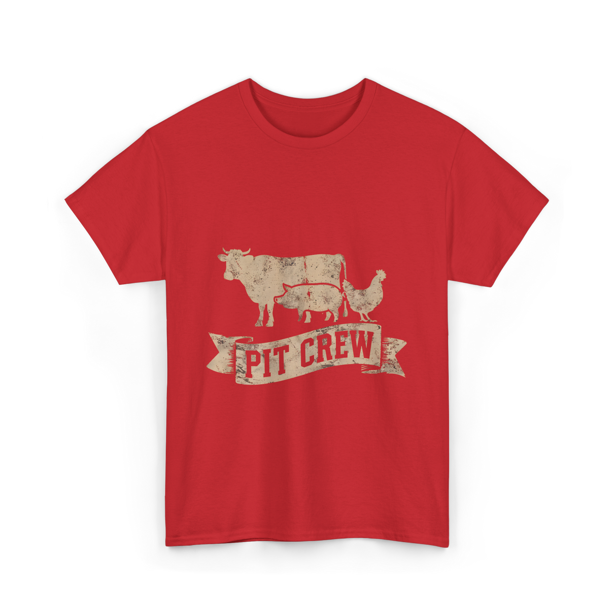 Pit Crew Barbecue Cooking T-Shirt - Red