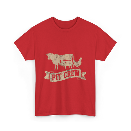 Pit Crew Barbecue Cooking T-Shirt - Red