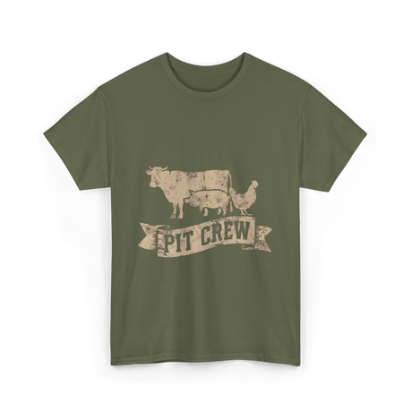 Pit Crew Barbecue Cooking T-Shirt - Military Green