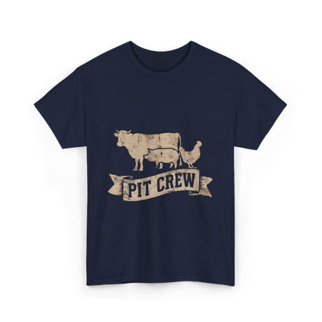 Pit Crew Barbecue Cooking T-Shirt - Navy