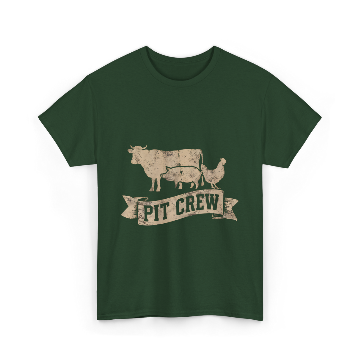 Pit Crew Barbecue Cooking T-Shirt - Forest Green