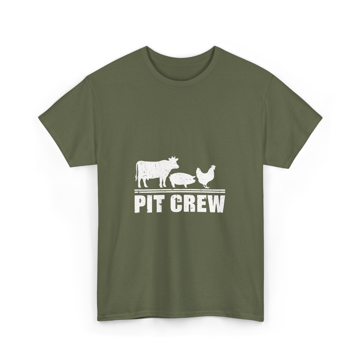 Pit Crew Barbecue Grilling T-Shirt - Military Green