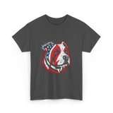 Pitbull USA Flag Dog T-Shirt - Dark Heather