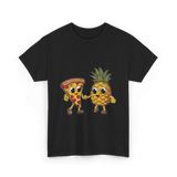 Pizza and Pineapple Pizza Lovers T-Shirt - Black