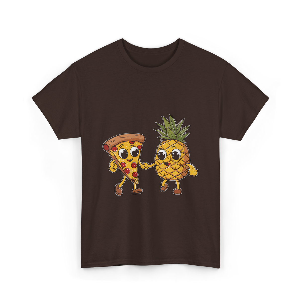 Pizza and Pineapple Pizza Lovers T-Shirt - Dark Chocolate