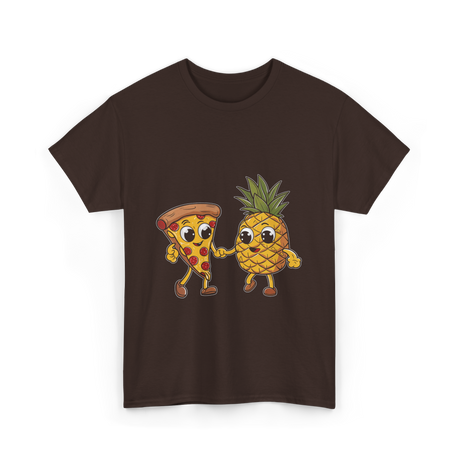 Pizza and Pineapple Pizza Lovers T-Shirt - Dark Chocolate