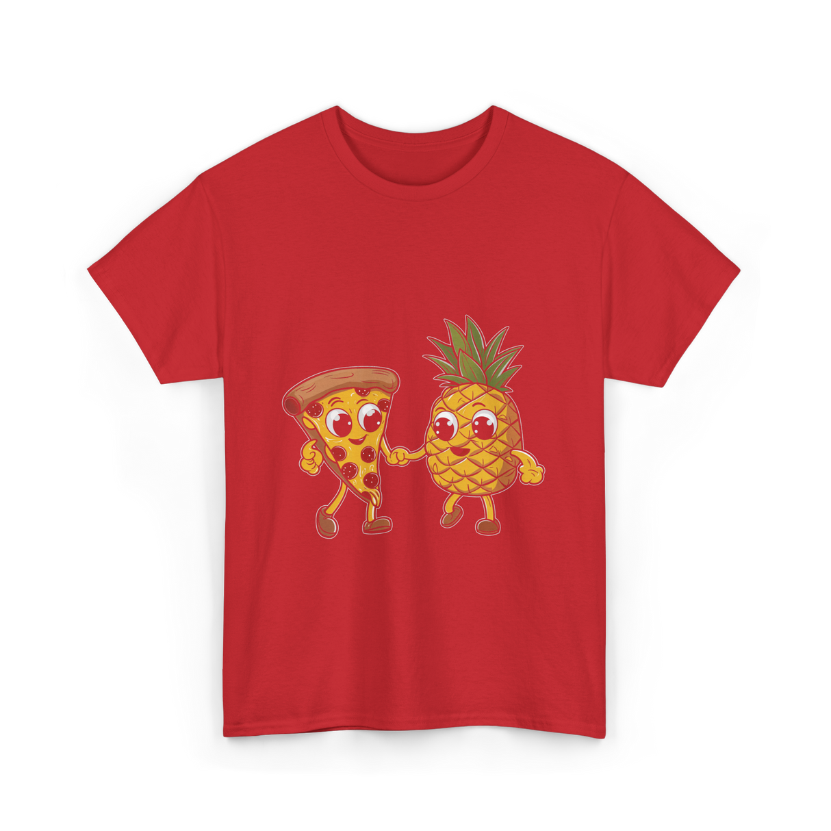 Pizza and Pineapple Pizza Lovers T-Shirt - Red