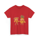 Pizza and Pineapple Pizza Lovers T-Shirt - Red