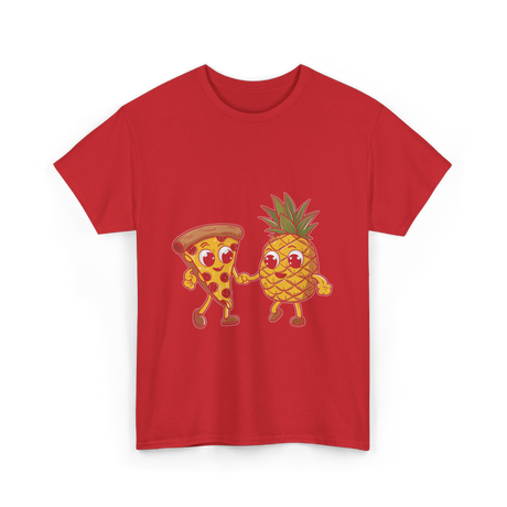 Pizza and Pineapple Pizza Lovers T-Shirt - Red