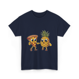 Pizza and Pineapple Pizza Lovers T-Shirt - Navy