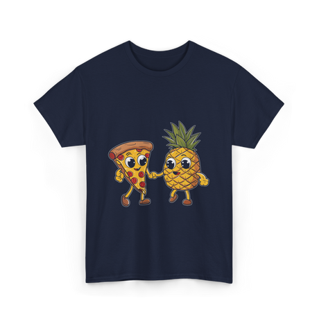 Pizza and Pineapple Pizza Lovers T-Shirt - Navy