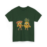 Pizza and Pineapple Pizza Lovers T-Shirt - Forest Green