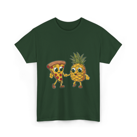 Pizza and Pineapple Pizza Lovers T-Shirt - Forest Green