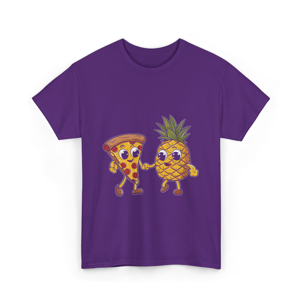 Pizza and Pineapple Pizza Lovers T-Shirt - Purple