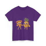 Pizza and Pineapple Pizza Lovers T-Shirt - Purple