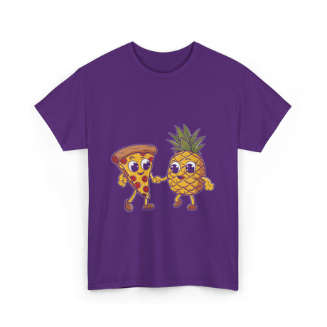 Pizza and Pineapple Pizza Lovers T-Shirt - Purple