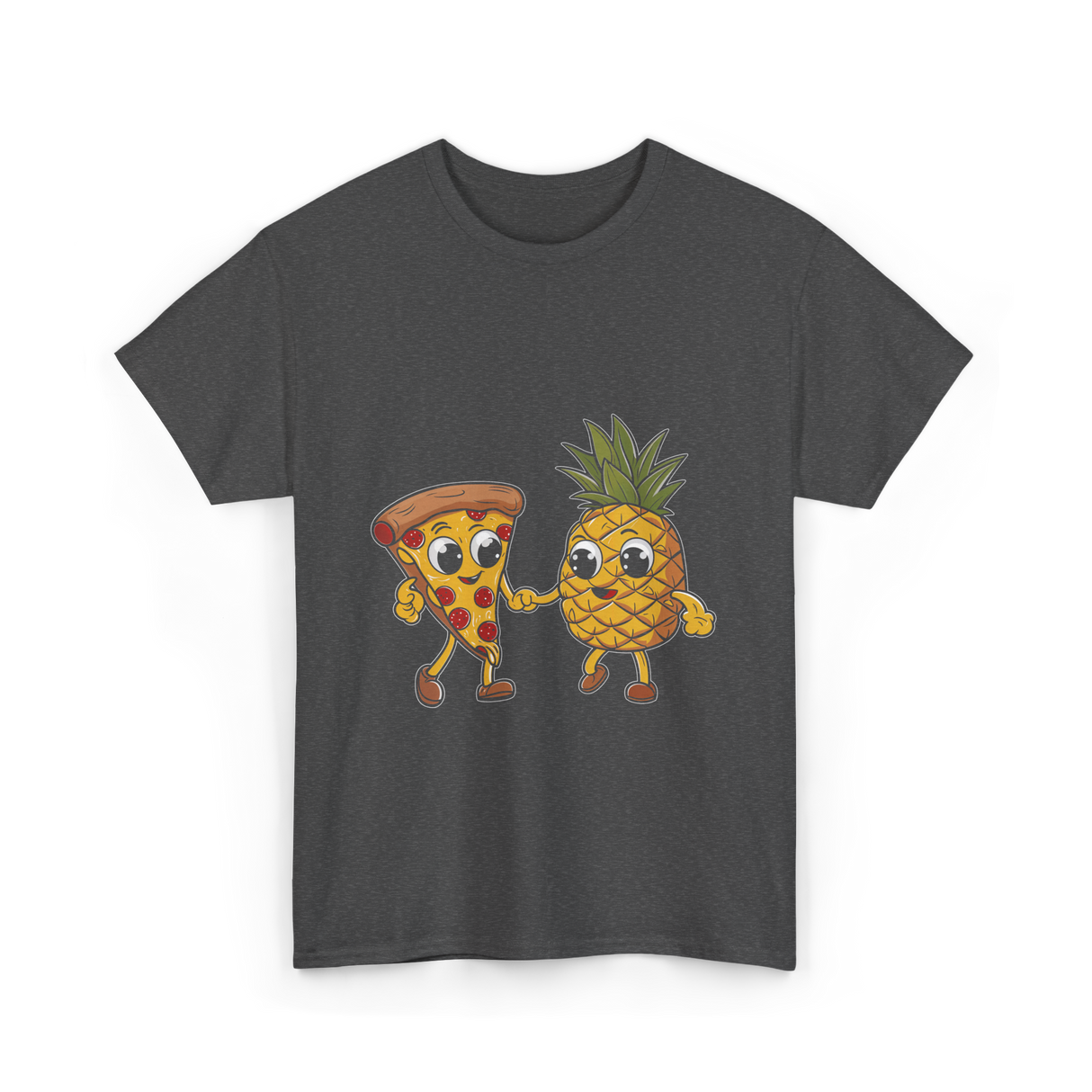 Pizza and Pineapple Pizza Lovers T-Shirt - Dark Heather