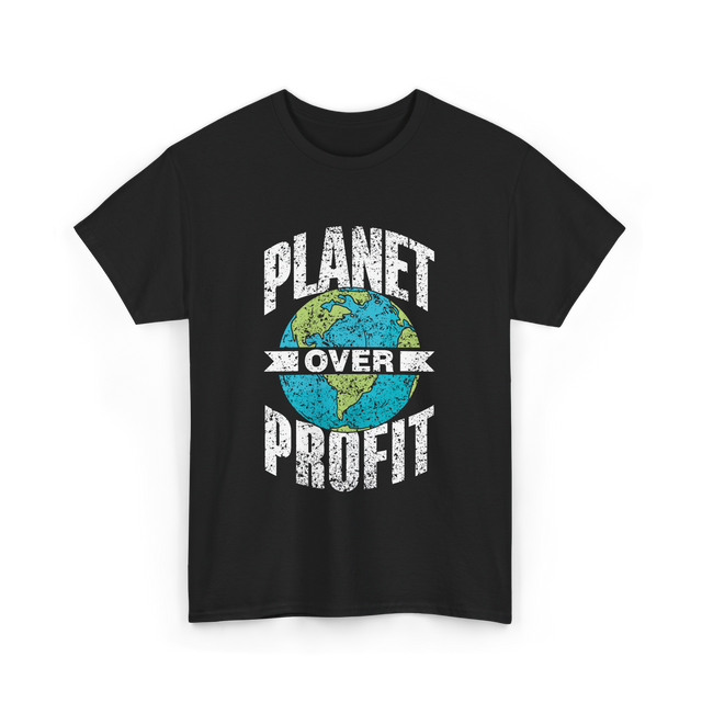 Planet Over Profit Earth T-Shirt - Black