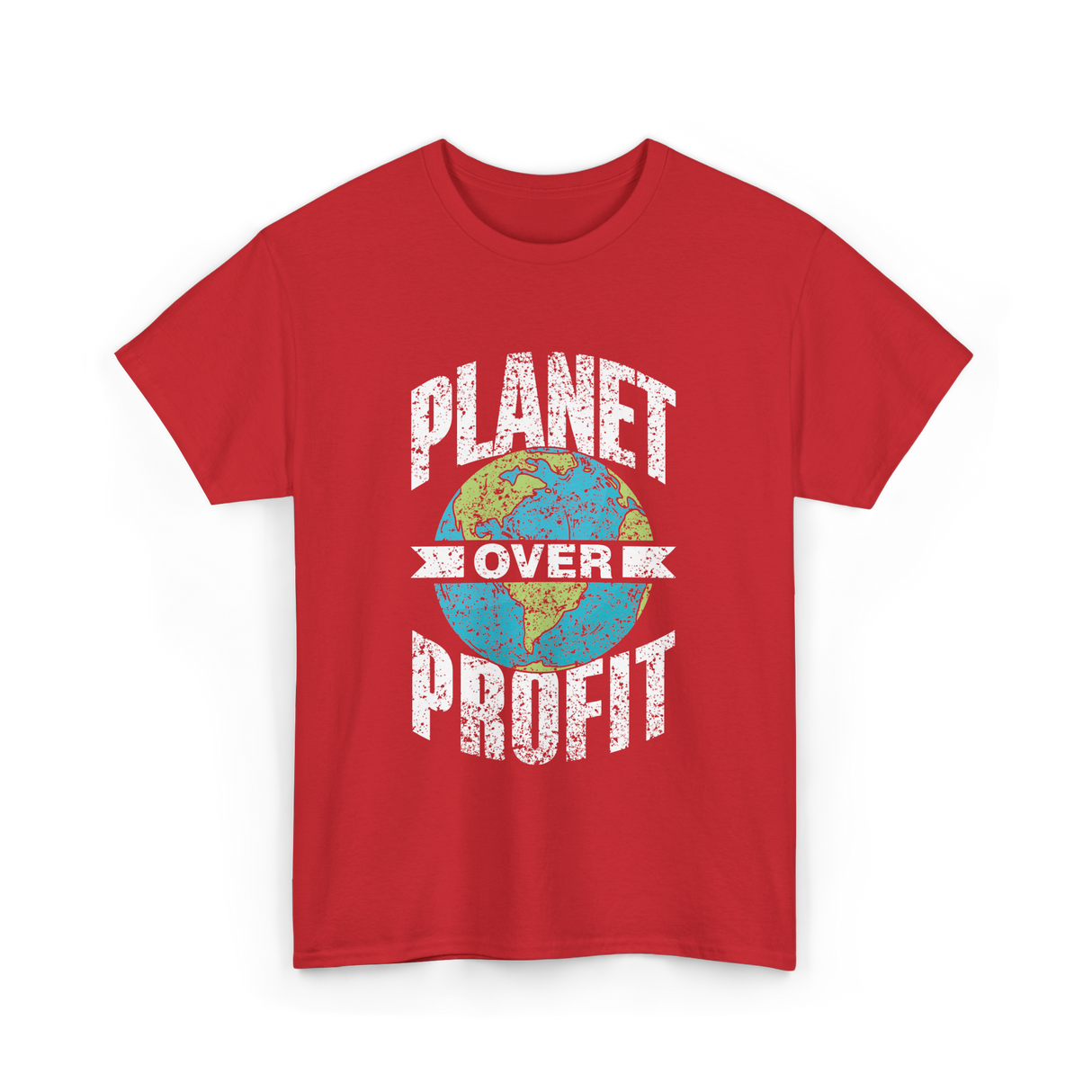 Planet Over Profit Earth T-Shirt - Red