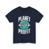 Planet Over Profit Earth T-Shirt - Navy