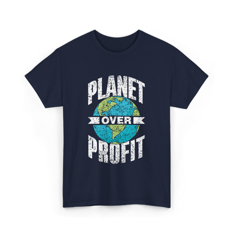 Planet Over Profit Earth T-Shirt - Navy