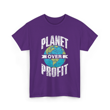 Planet Over Profit Earth T-Shirt - Purple