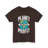 Planet Over Profit Earth T-Shirt - Dark Chocolate