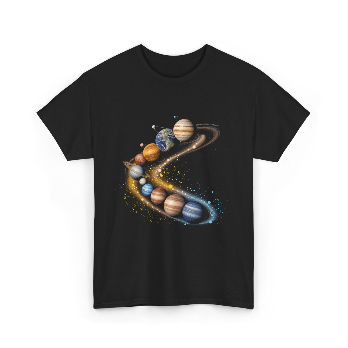 Planets Galaxy Universe Space T-Shirt - Black