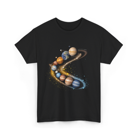 Planets Galaxy Universe Space T-Shirt - Black