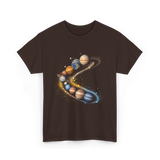 Planets Galaxy Universe Space T-Shirt - Dark Chocolate