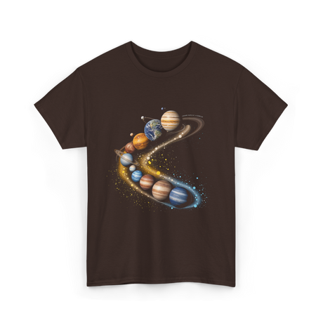 Planets Galaxy Universe Space T-Shirt - Dark Chocolate