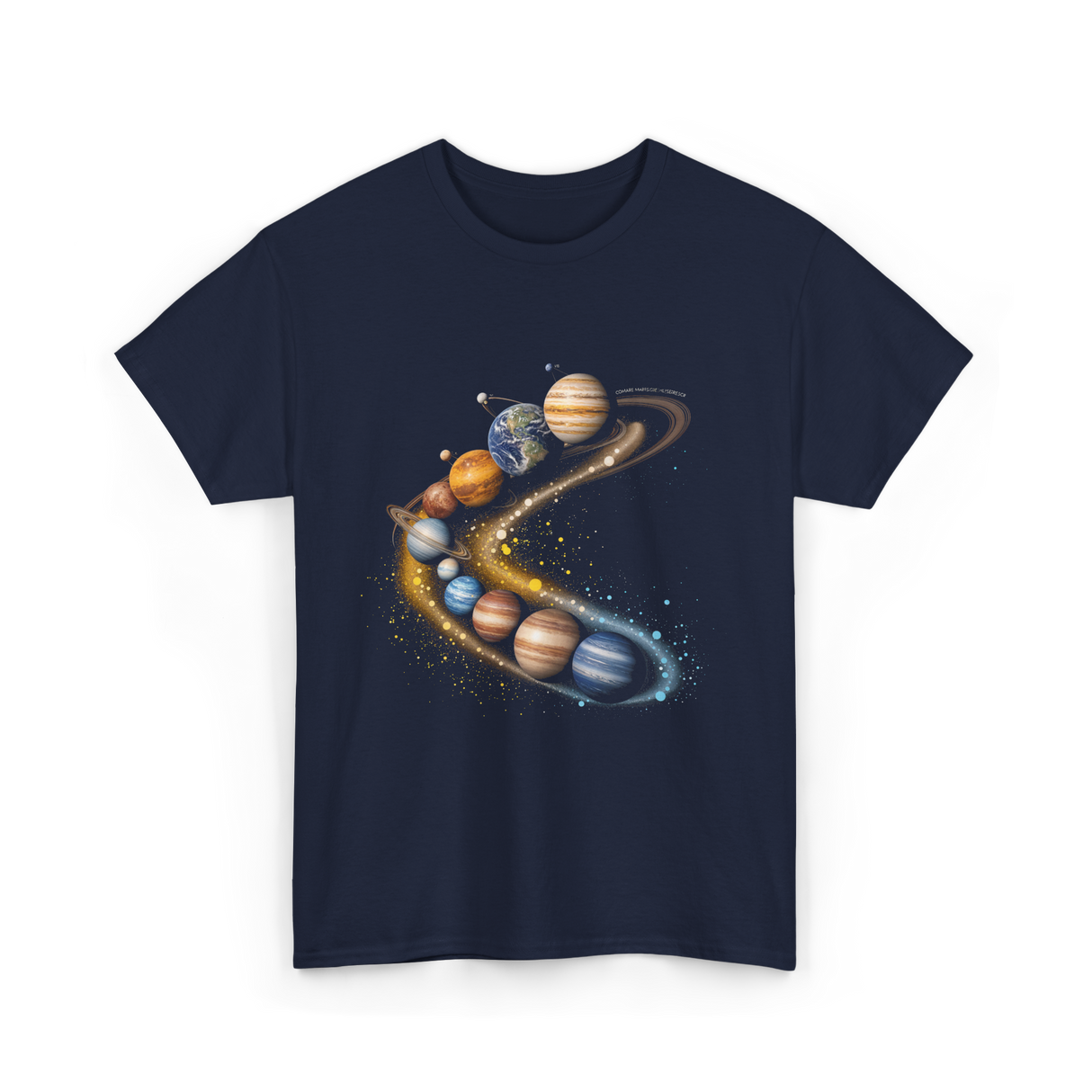 Planets Galaxy Universe Space T-Shirt - Navy