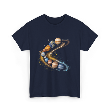 Planets Galaxy Universe Space T-Shirt - Navy