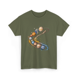 Planets Galaxy Universe Space T-Shirt - Military Green