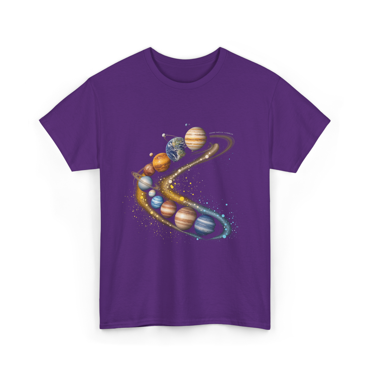 Planets Galaxy Universe Space T-Shirt - Purple