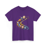 Planets Galaxy Universe Space T-Shirt - Purple