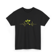 Plant Heartbeat Botany Gardener T-Shirt - Black