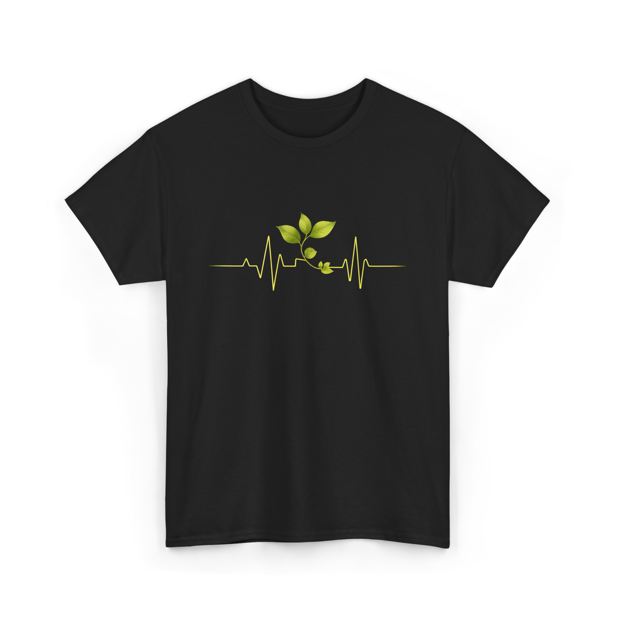 Plant Heartbeat Botany Gardener T-Shirt - Black