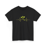 Plant Heartbeat Botany Gardener T-Shirt - Black