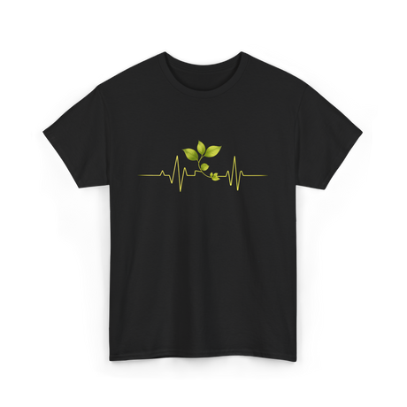 Plant Heartbeat Botany Gardener T-Shirt - Black