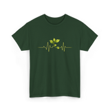 Plant Heartbeat Botany Gardener T-Shirt - Forest Green