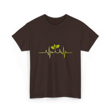 Plant Heartbeat Botany Gardener T-Shirt - Dark Chocolate